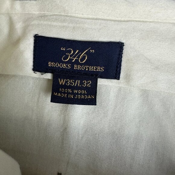 Brooks Brothers 346 Pants Men 35 Dress Pant Brown Wool Straight Leg Pockets - Picture 4 of 7